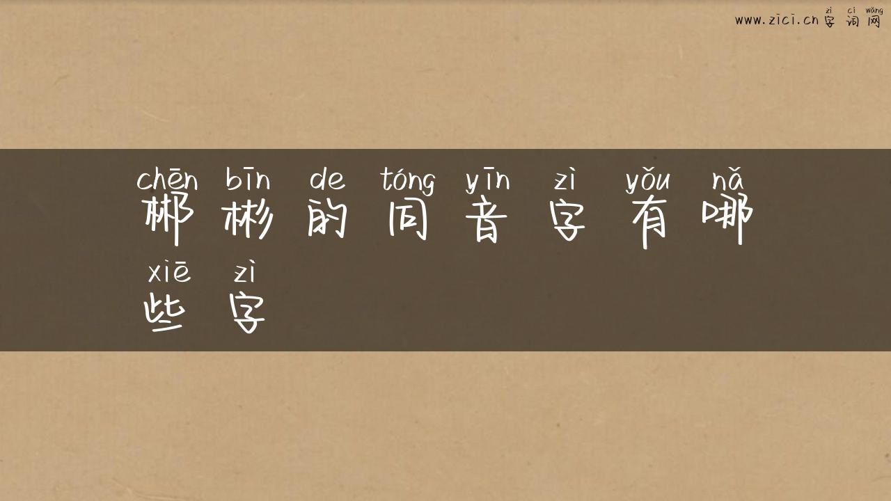 郴彬的同音字有哪些字