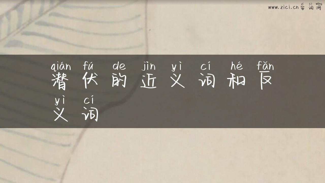 潜伏的近义词和反义词