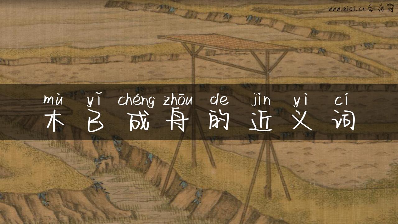 木已成舟的近义词
