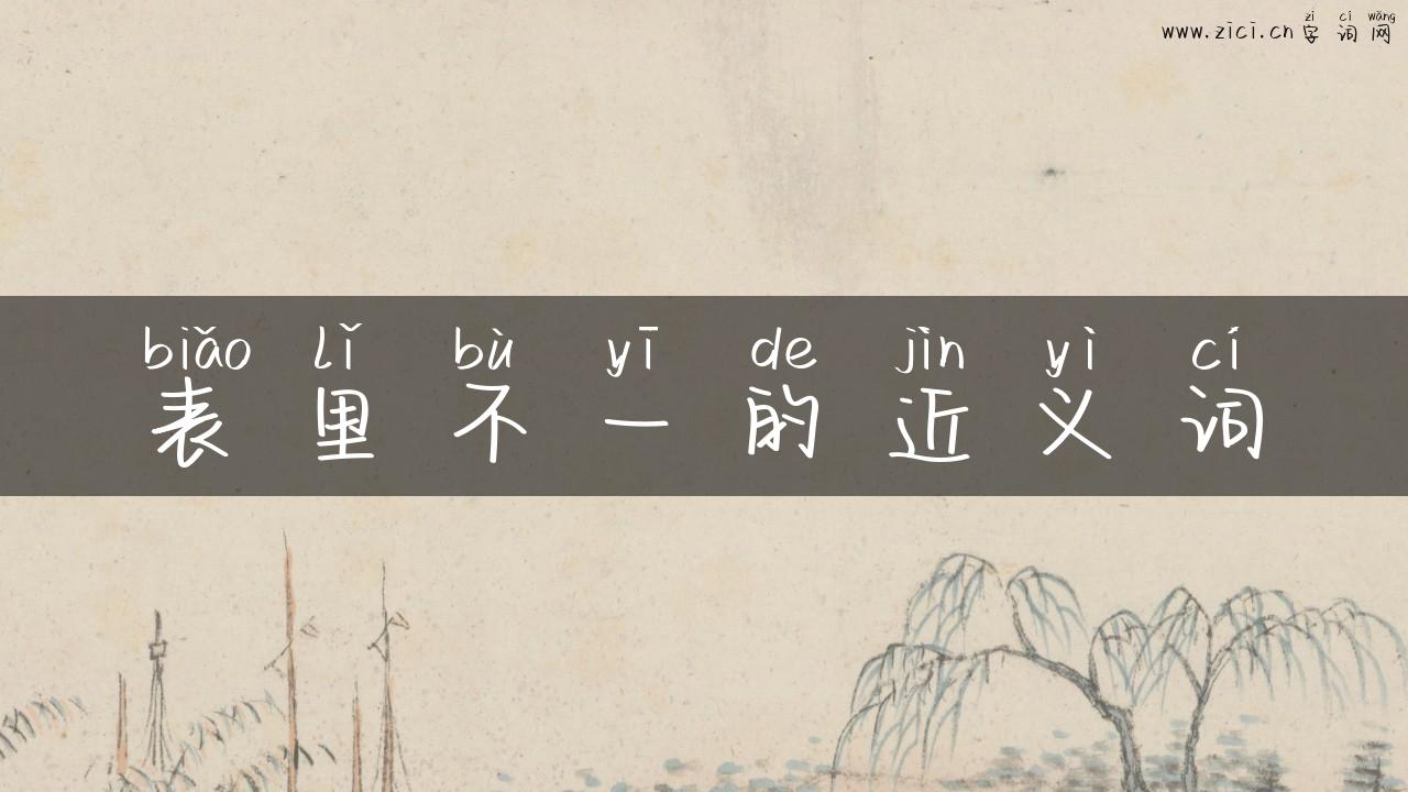 表里不一的近义词