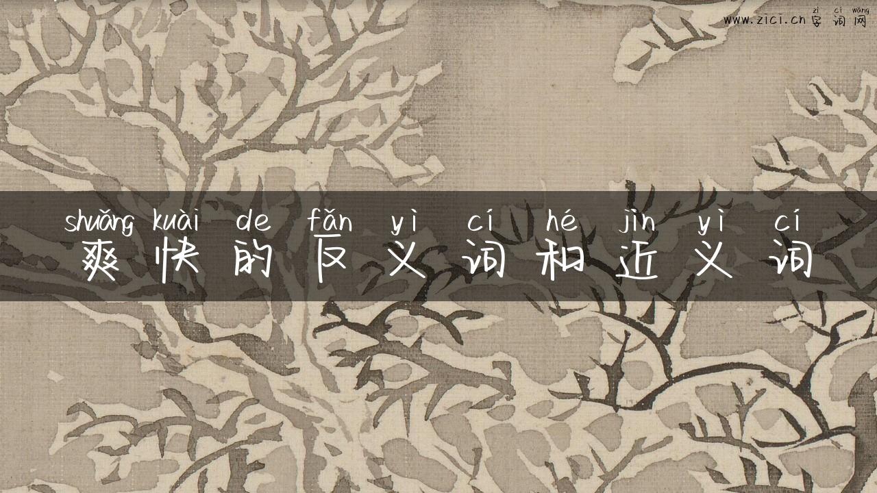 爽快的反义词和近义词