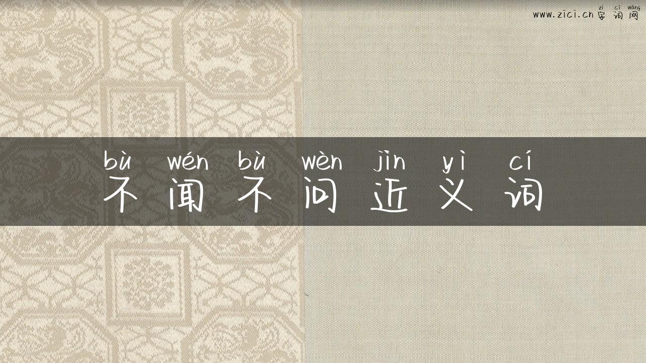 不闻不问近义词