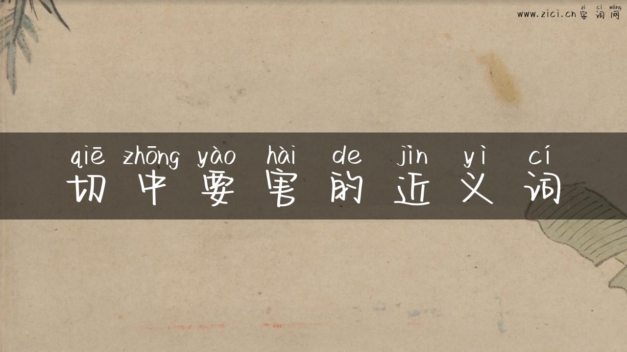 切中要害的近义词