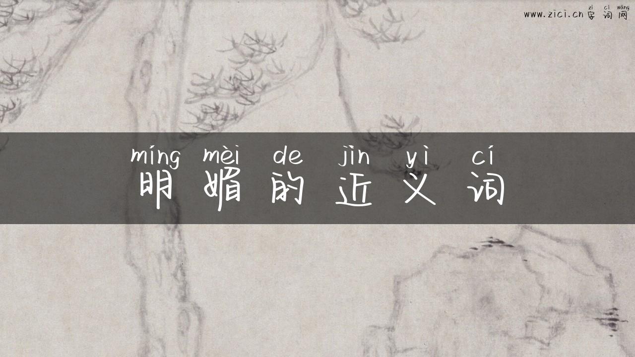 明媚的近义词