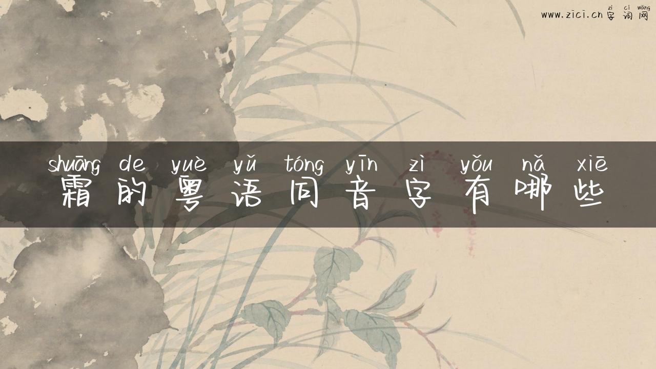 霜的粤语同音字有哪些