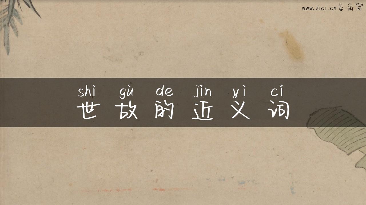 世故的近义词