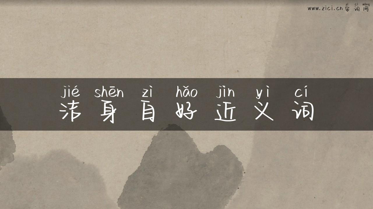 洁身自好近义词