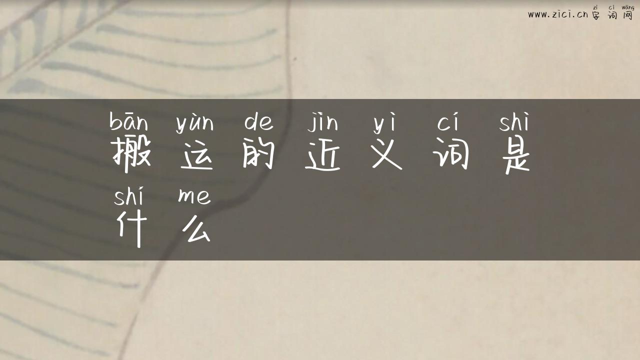 搬运的近义词是什么