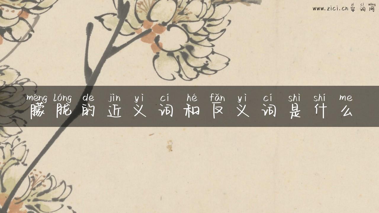 朦胧的近义词和反义词是什么