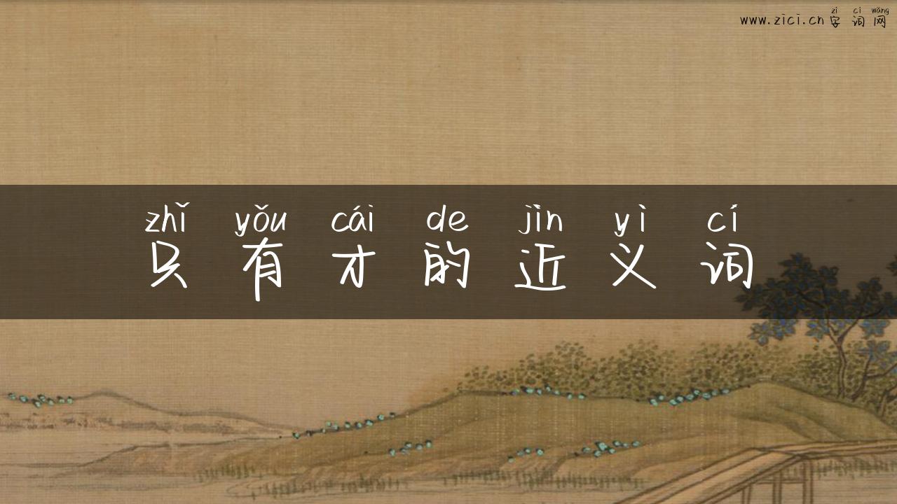 只有才的近义词