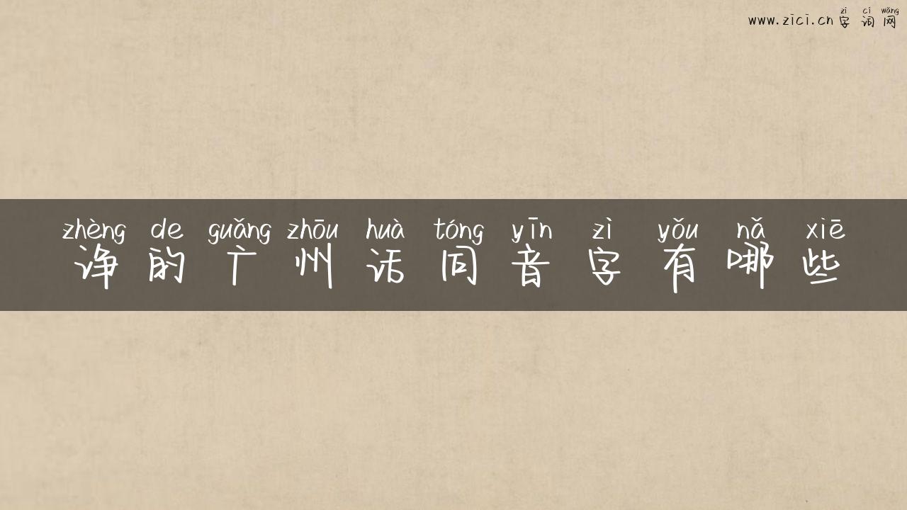 诤的广州话同音字有哪些