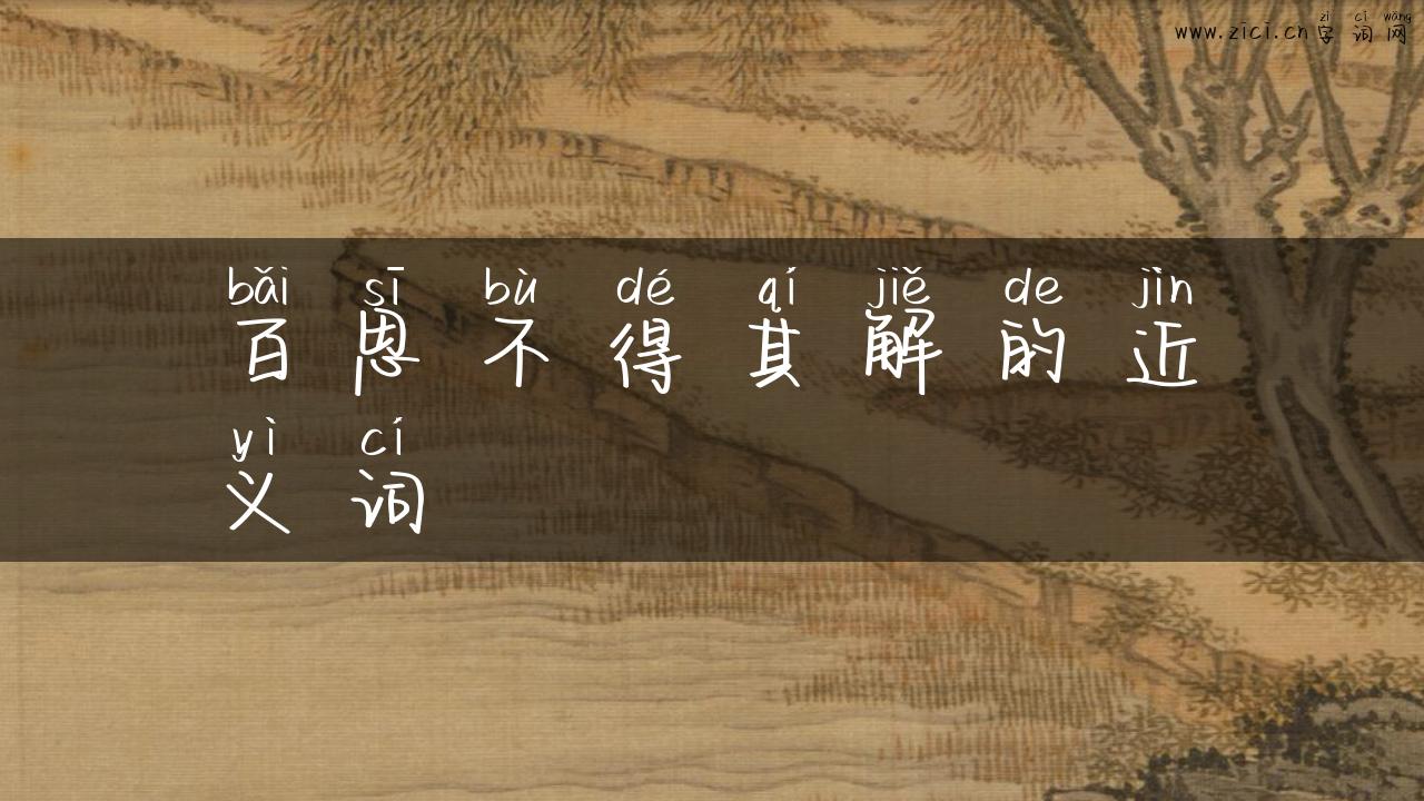 百思不得其解的近义词
