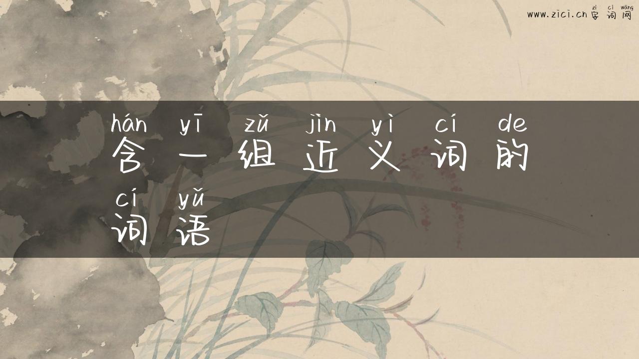 含一组近义词的词语