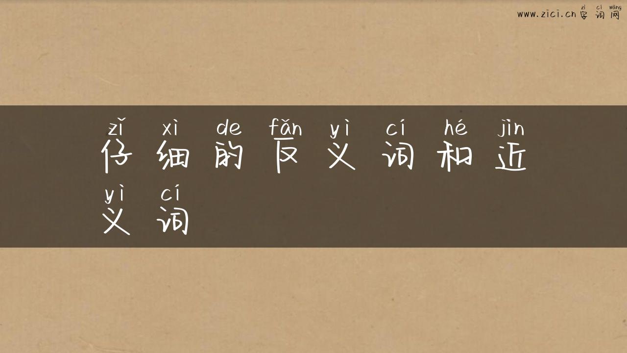 仔细的反义词和近义词