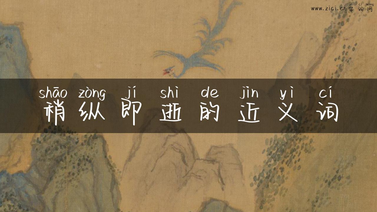 稍纵即逝的近义词