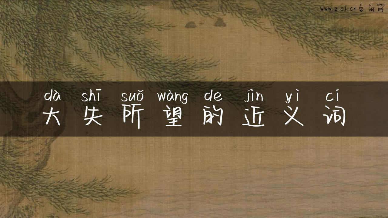 大失所望的近义词