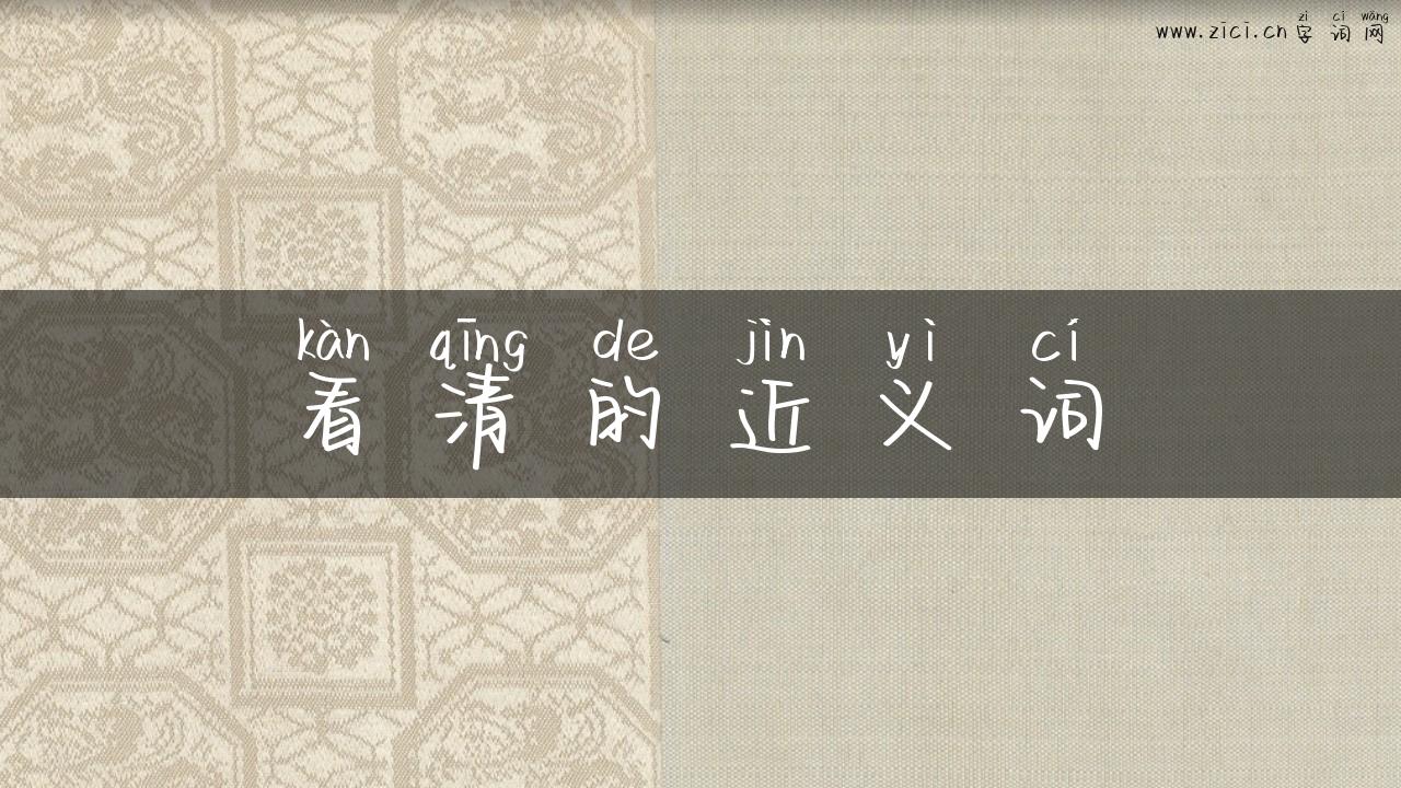 看清的近义词