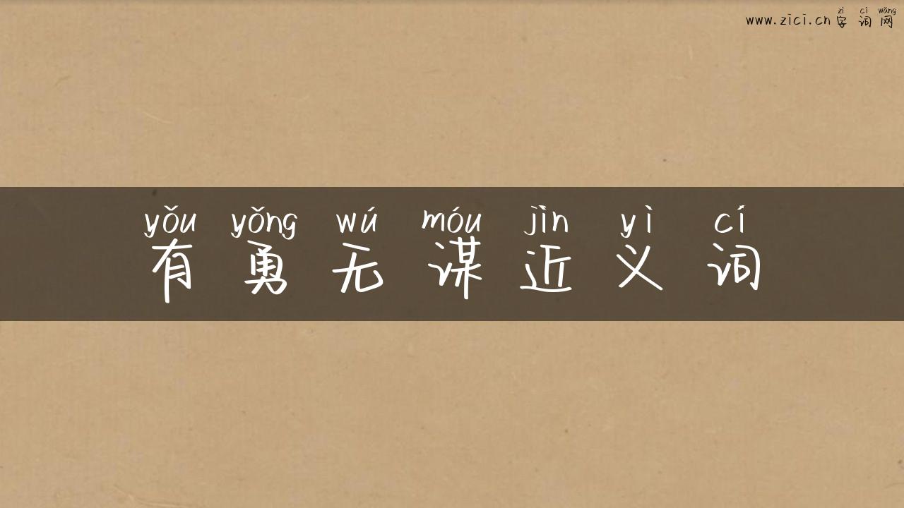 有勇无谋近义词