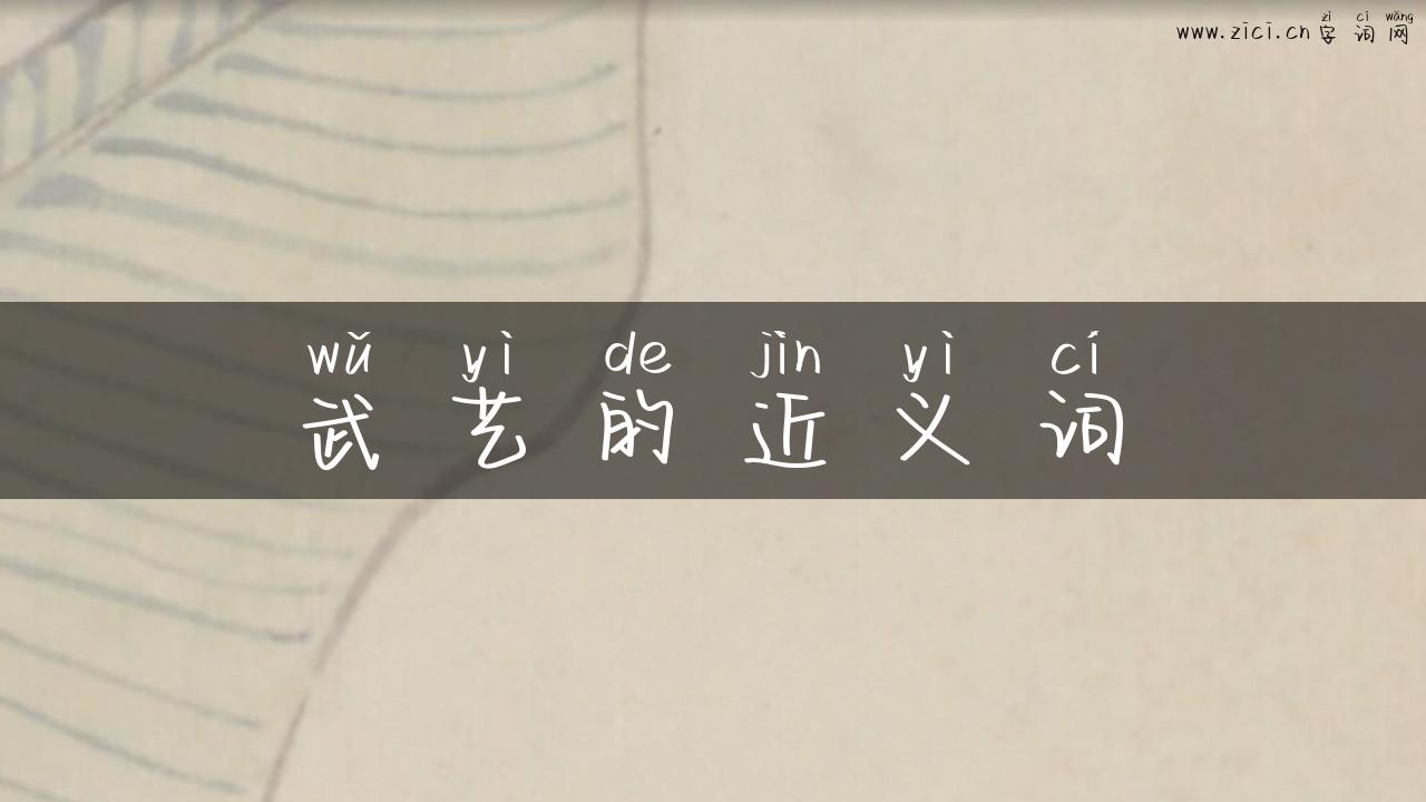 武艺的近义词