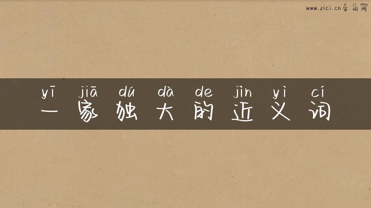 一家独大的近义词