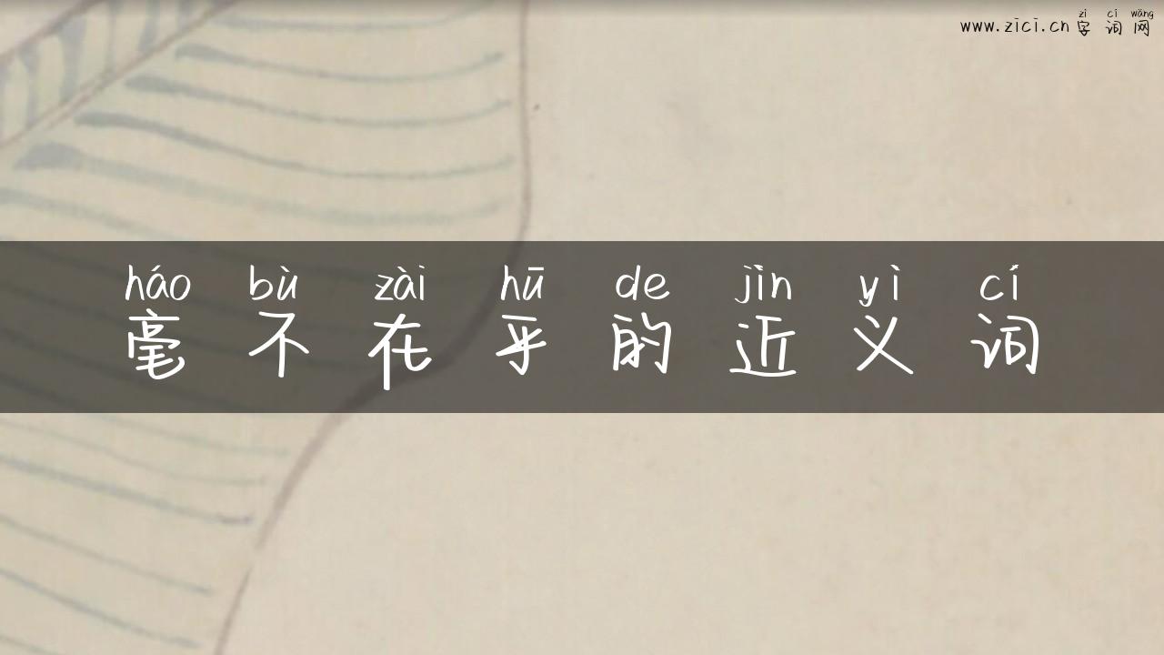 毫不在乎的近义词