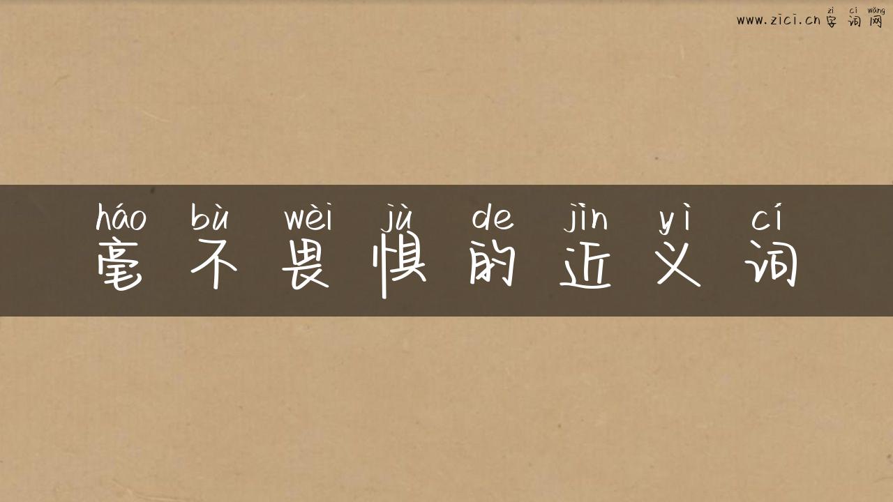 毫不畏惧的近义词