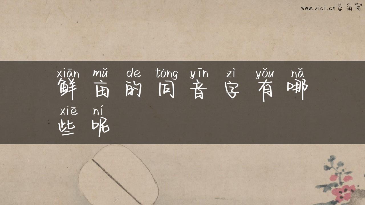鲜亩的同音字有哪些呢