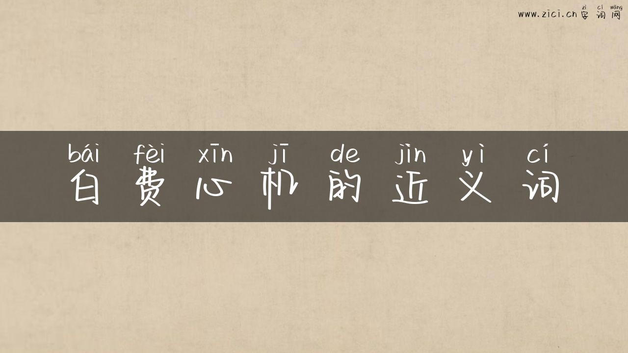 白费心机的近义词