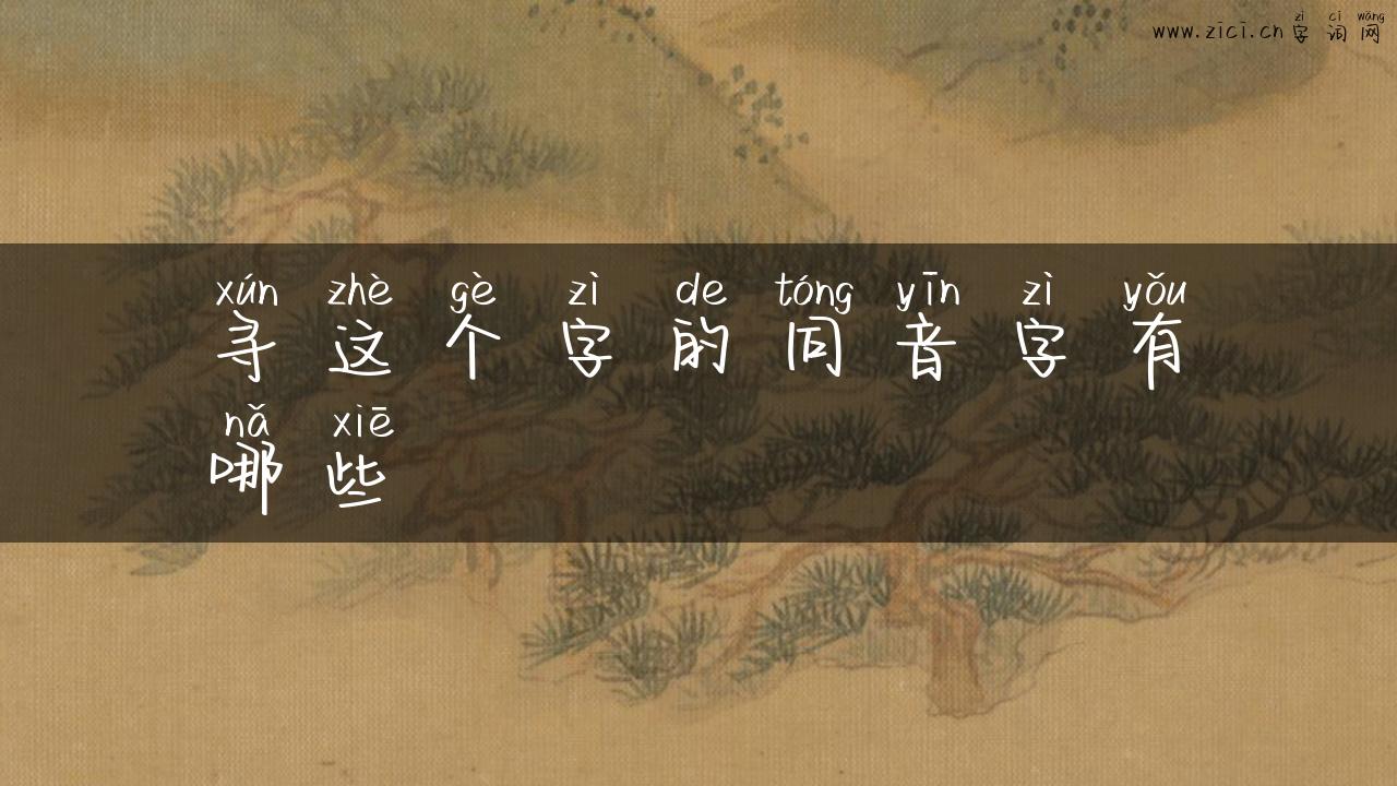 寻这个字的同音字有哪些
