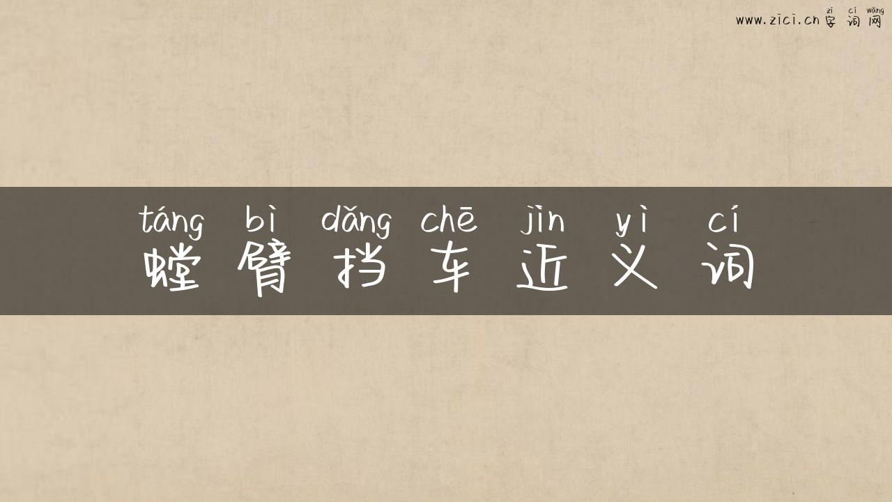 螳臂挡车近义词