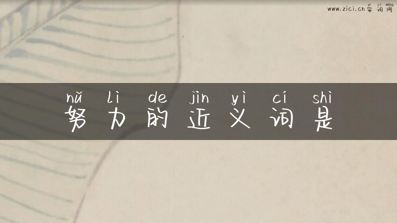 努力的近义词是