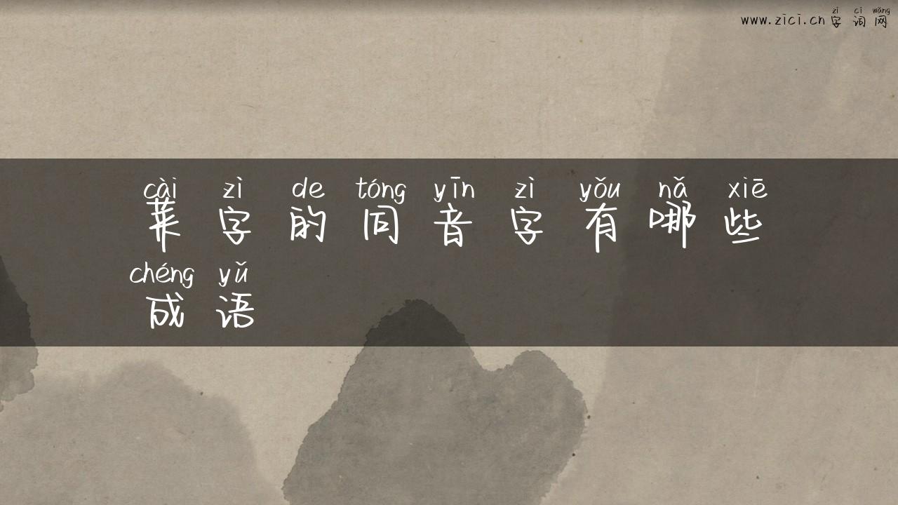 菜字的同音字有哪些成语