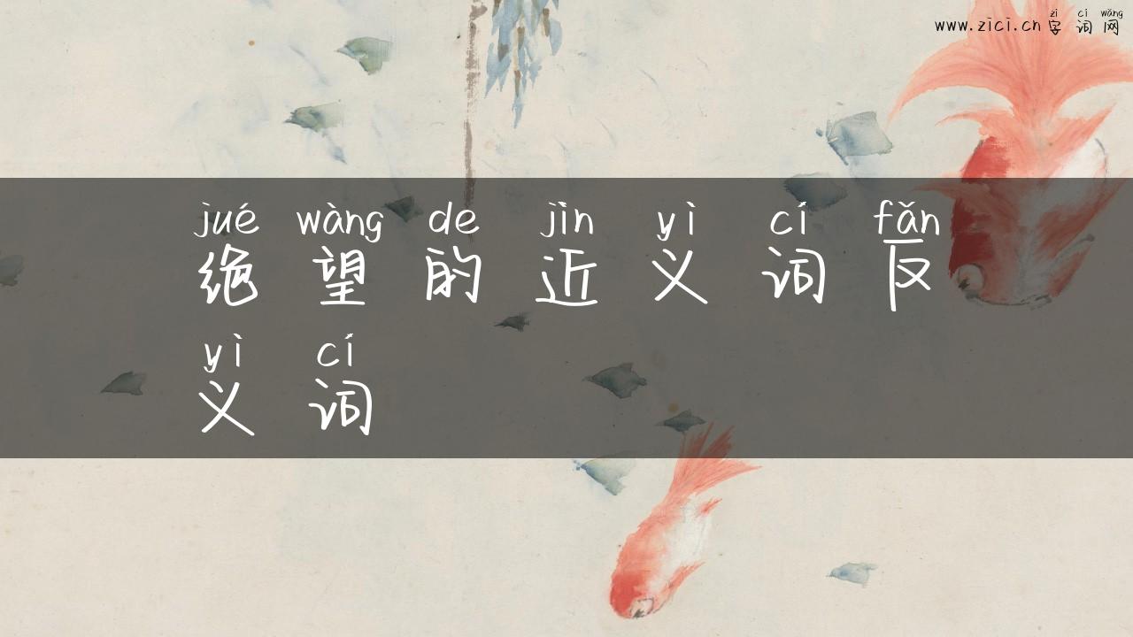 绝望的近义词反义词