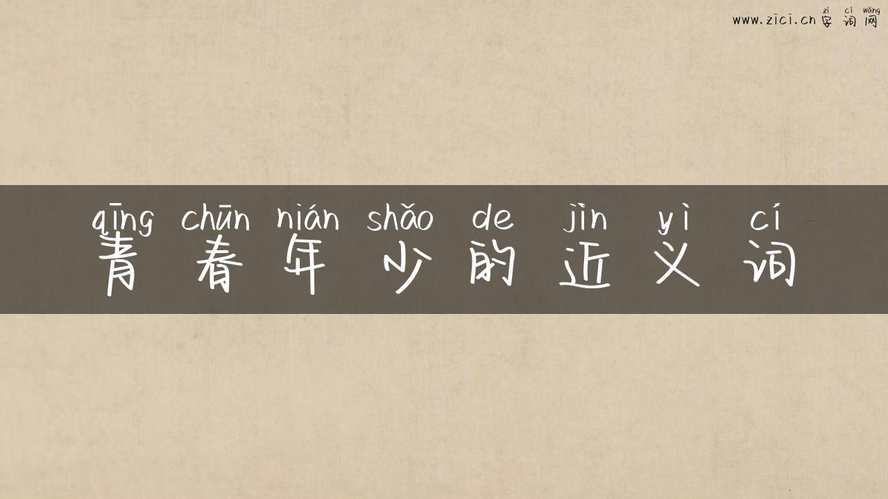 青春年少的近义词