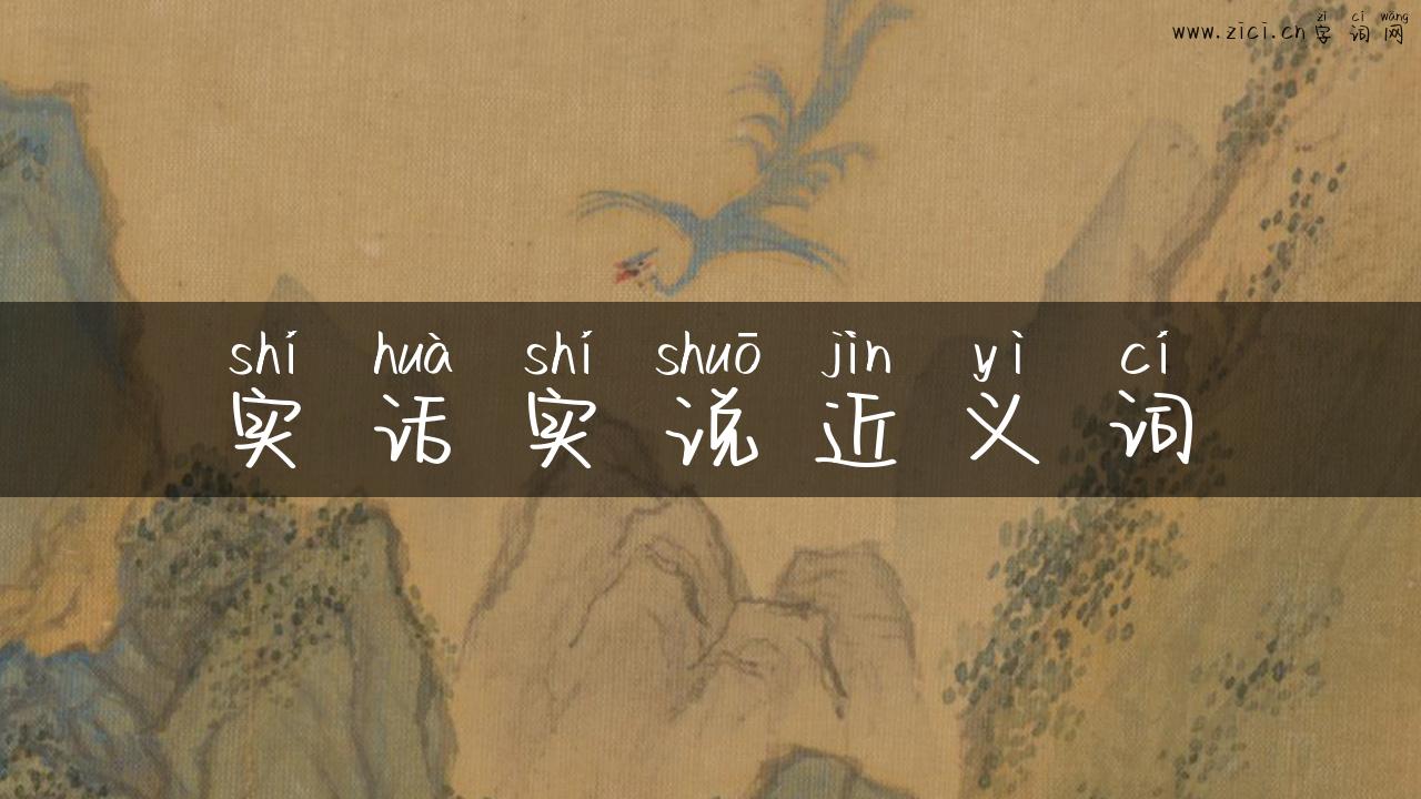 实话实说近义词