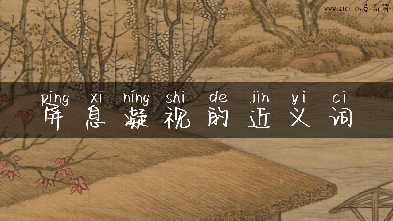 屏息凝视的近义词