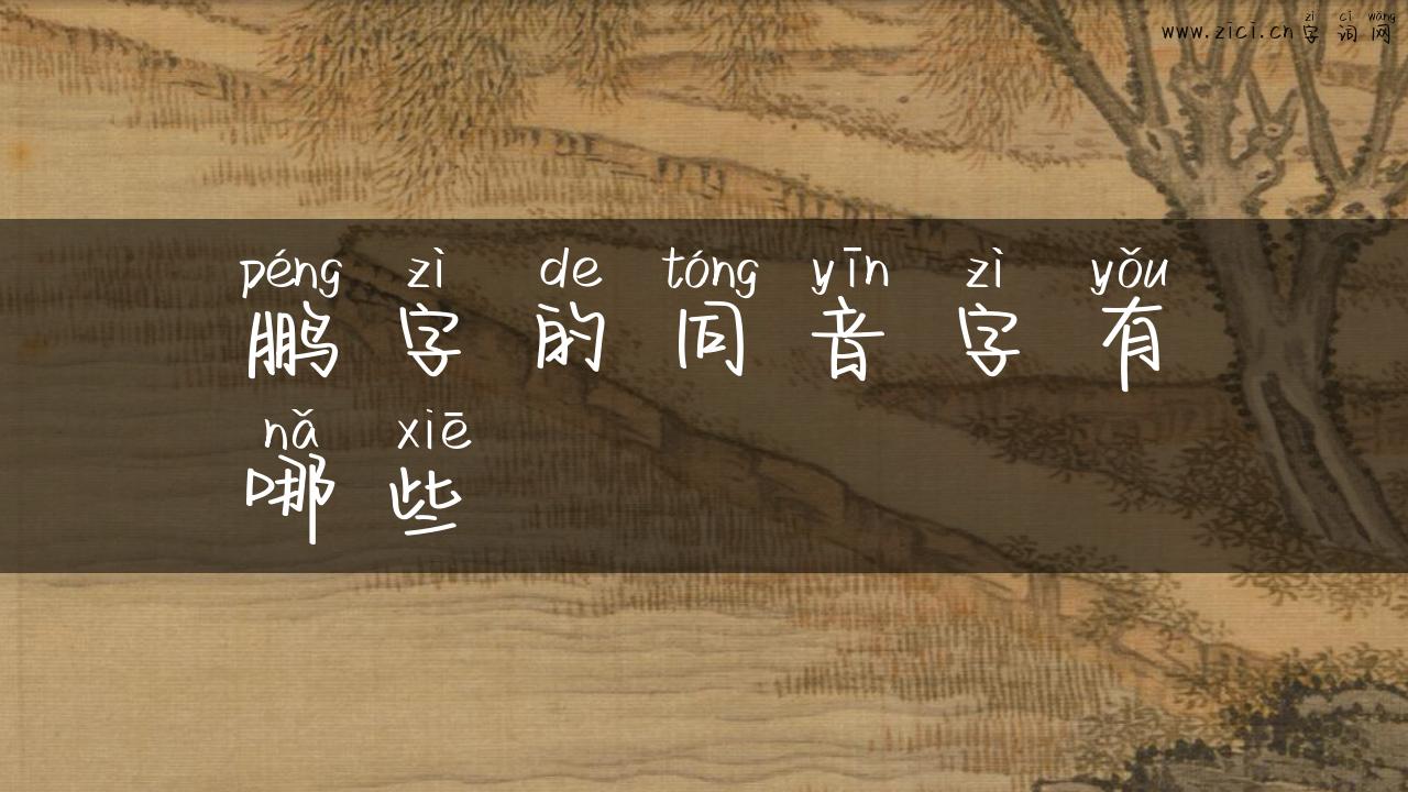 鹏字的同音字有哪些