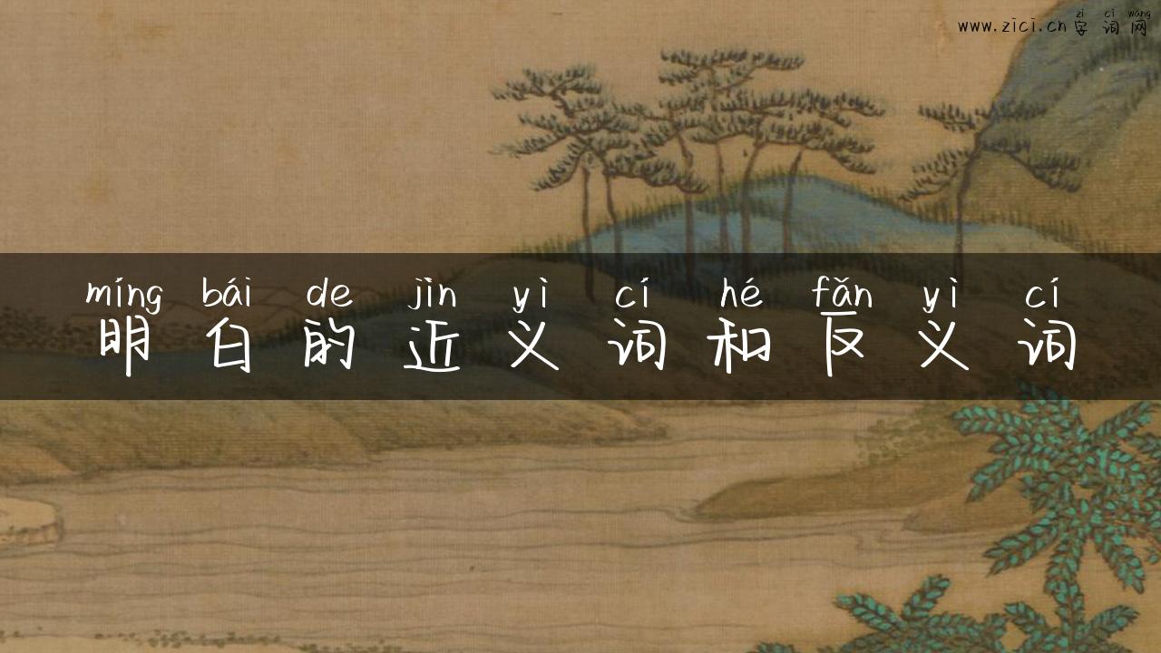 明白的近义词和反义词