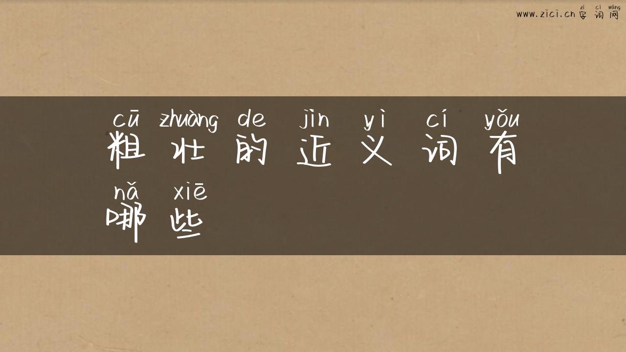 粗壮的近义词有哪些