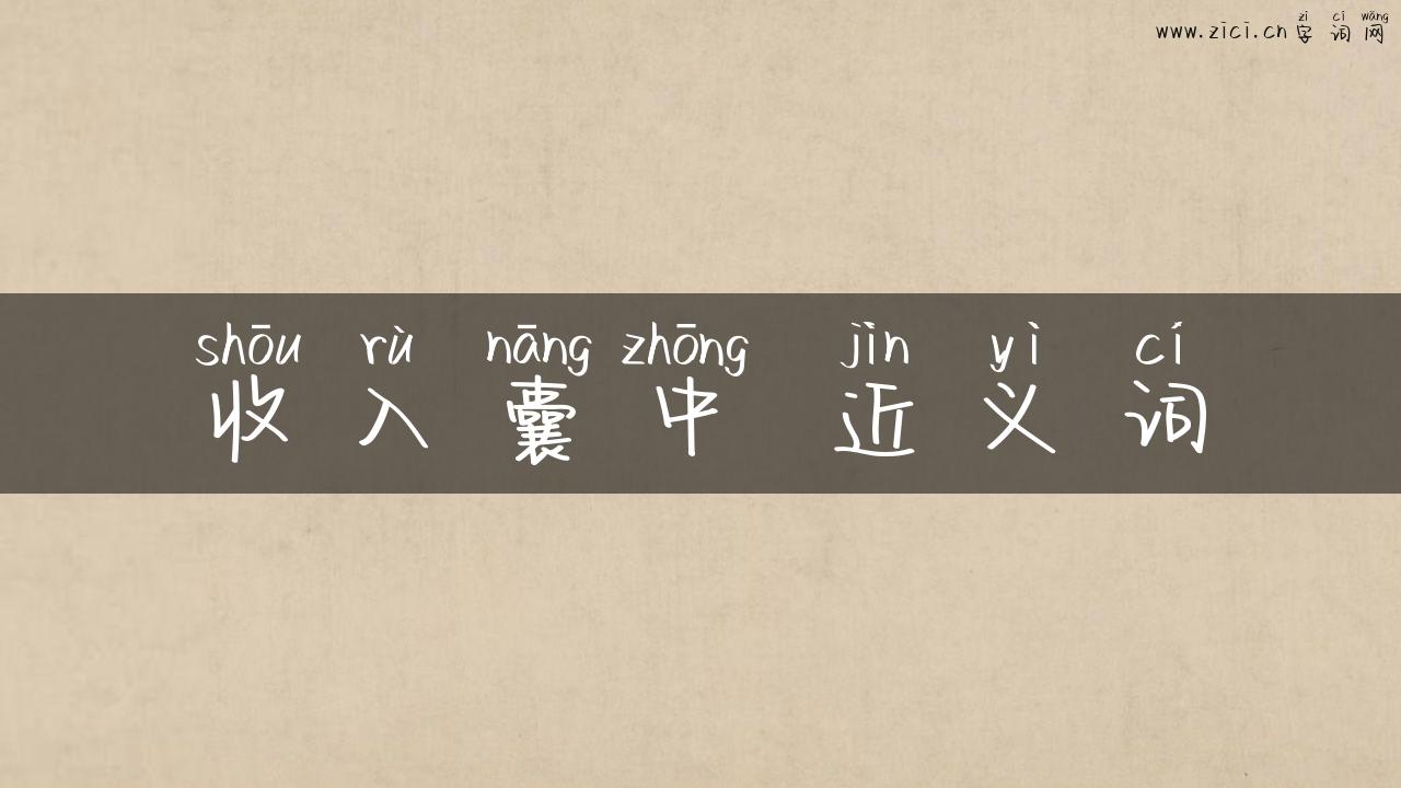 收入囊中 近义词