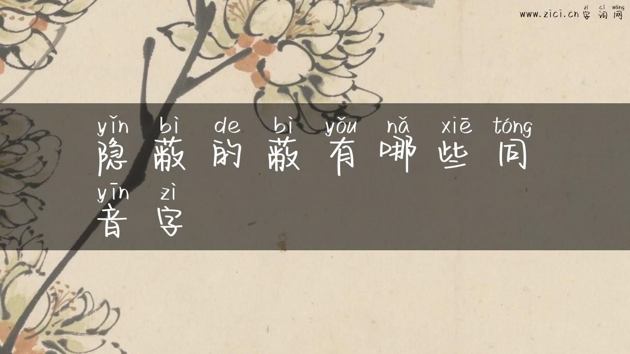 隐蔽的蔽有哪些同音字