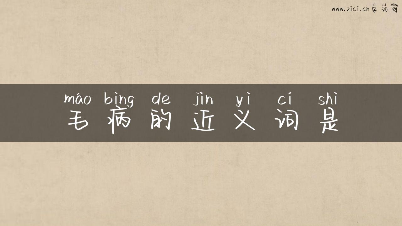 毛病的近义词是