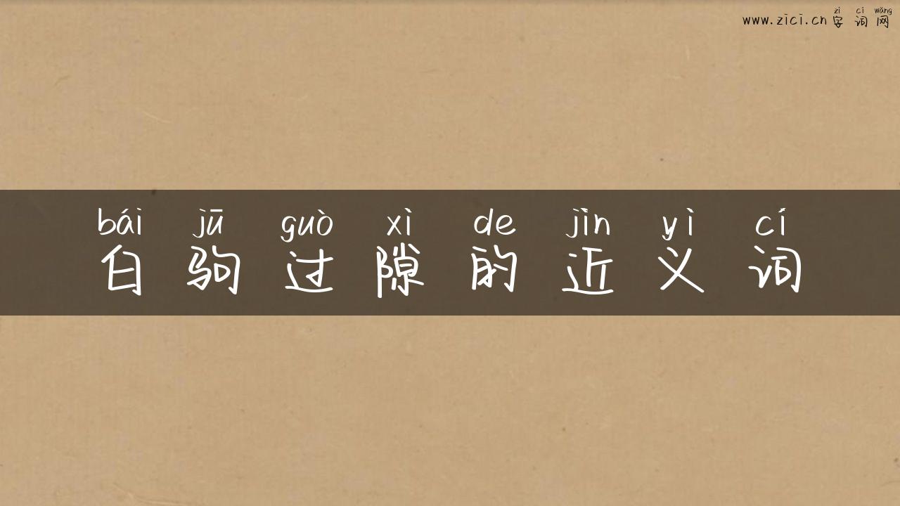 白驹过隙的近义词