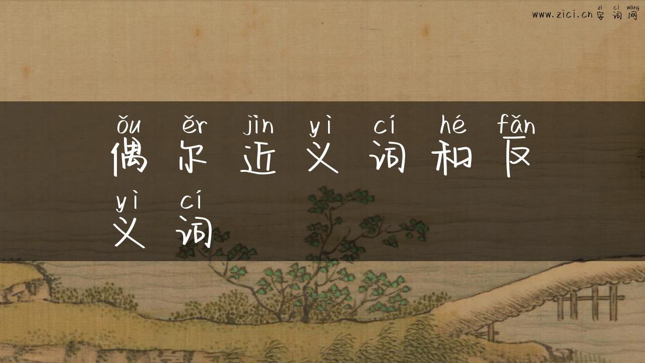 偶尔近义词和反义词