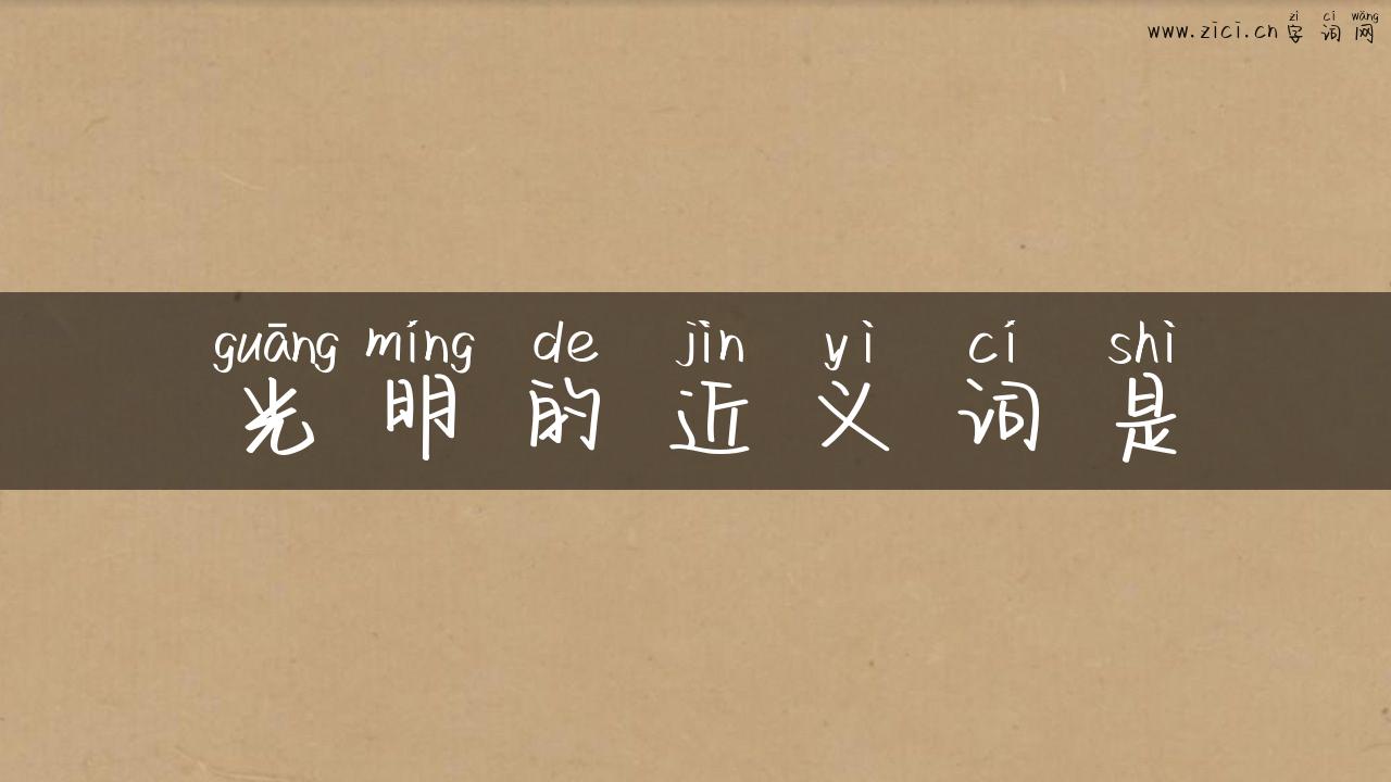 光明的近义词是