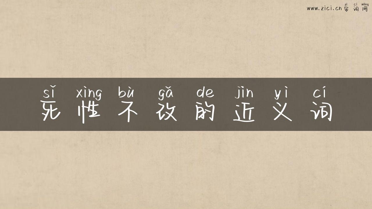 死性不改的近义词