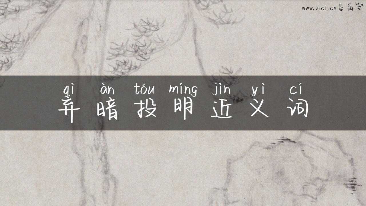 弃暗投明近义词