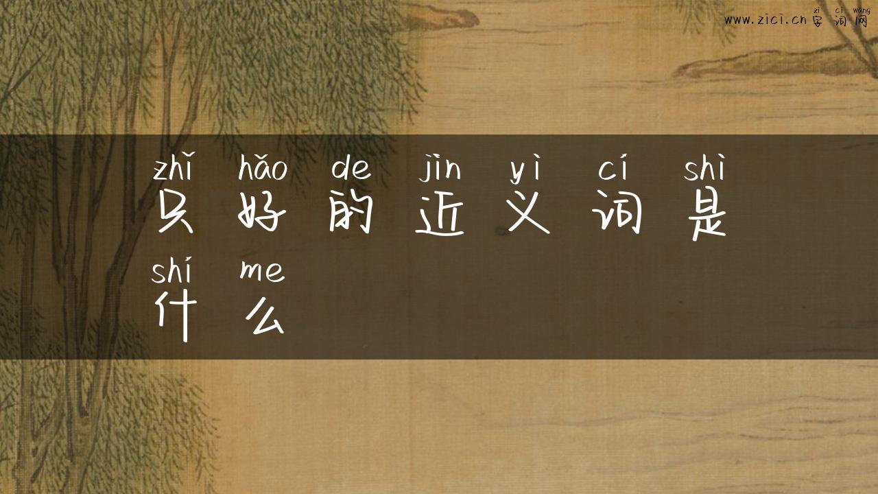 只好的近义词是什么