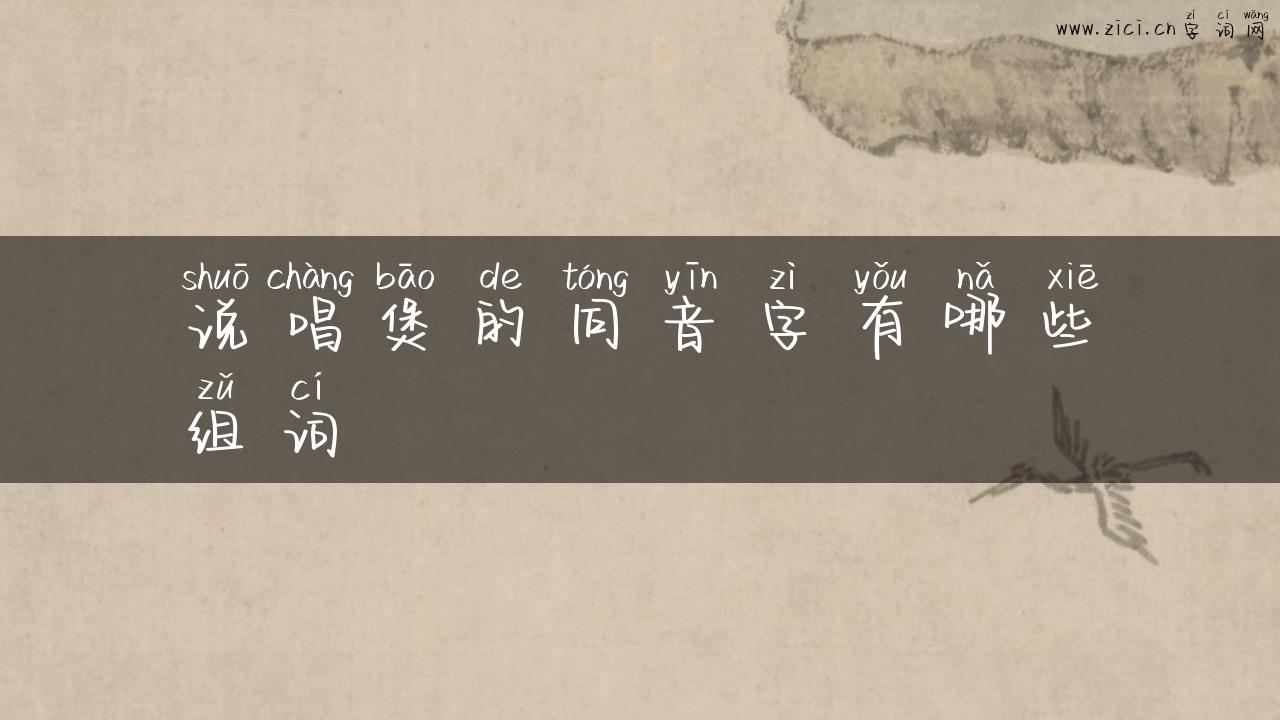 说唱煲的同音字有哪些组词