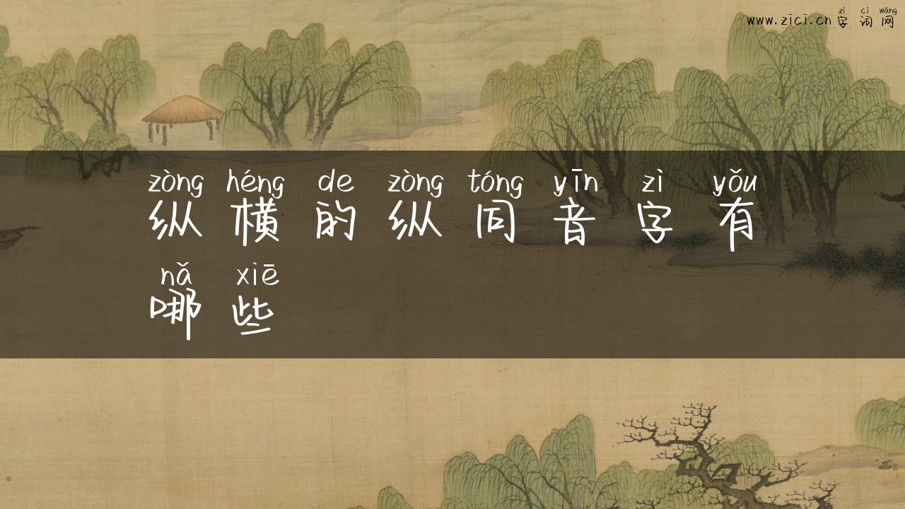 纵横的纵同音字有哪些